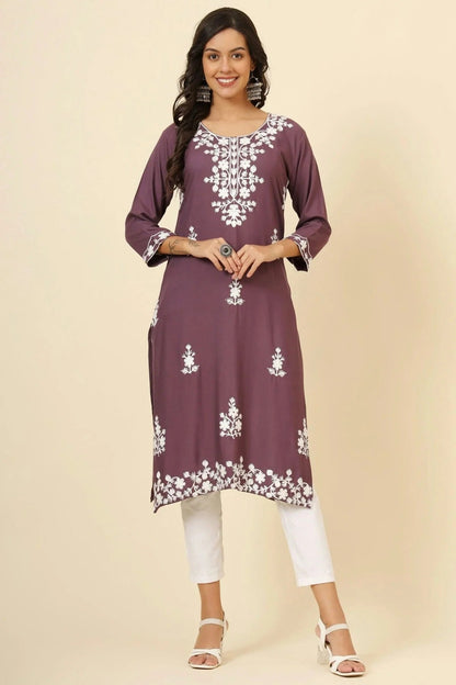 Mauve Colour Liva Rayon Kurti KR1111251