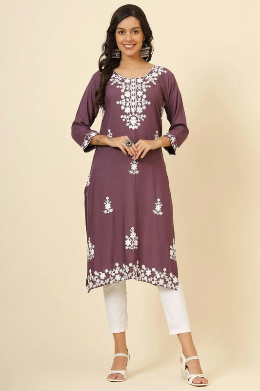 Mauve Colour Liva Rayon Kurti KR1111251