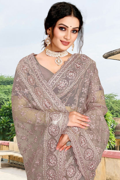 Mauve Colour Net Saree SD1090744 A