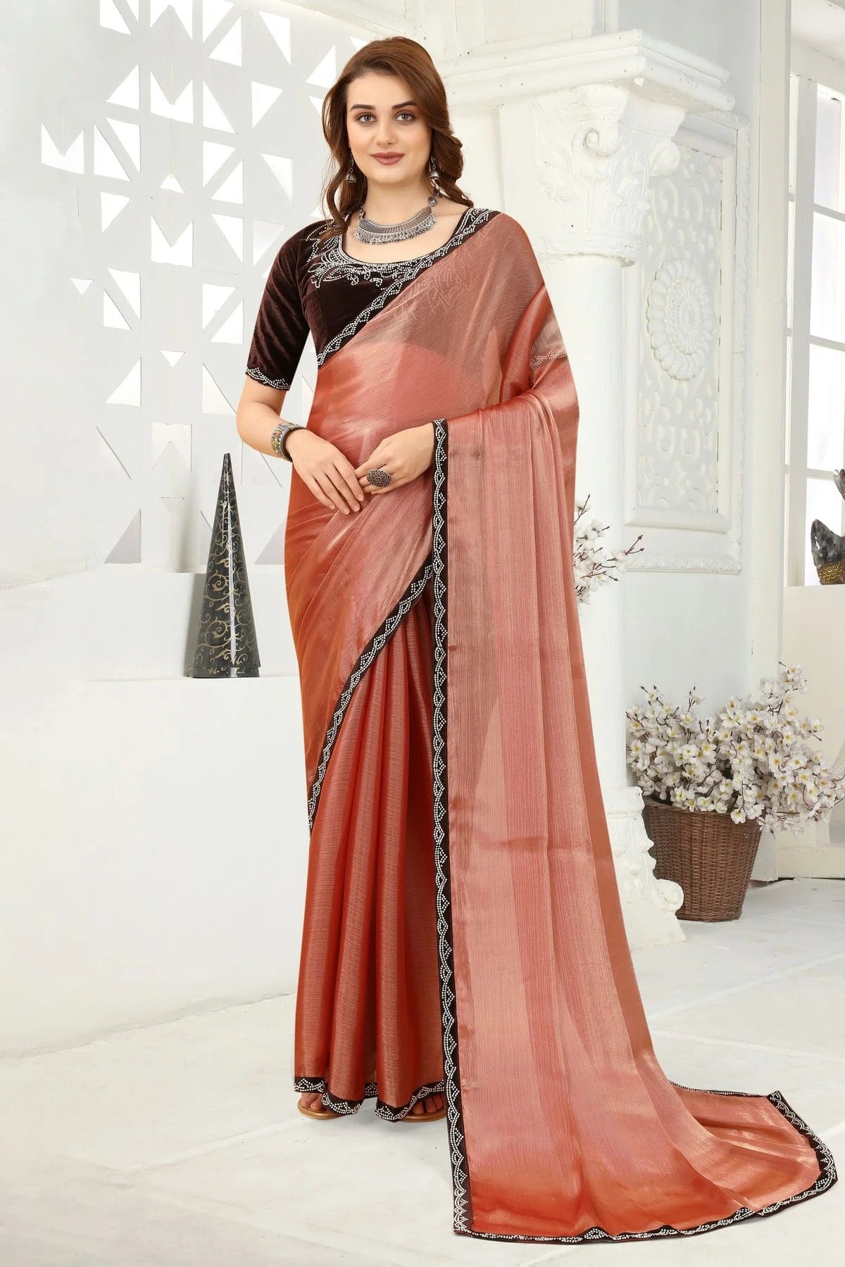 Mauve Colour Organza Designer Saree LC1121350