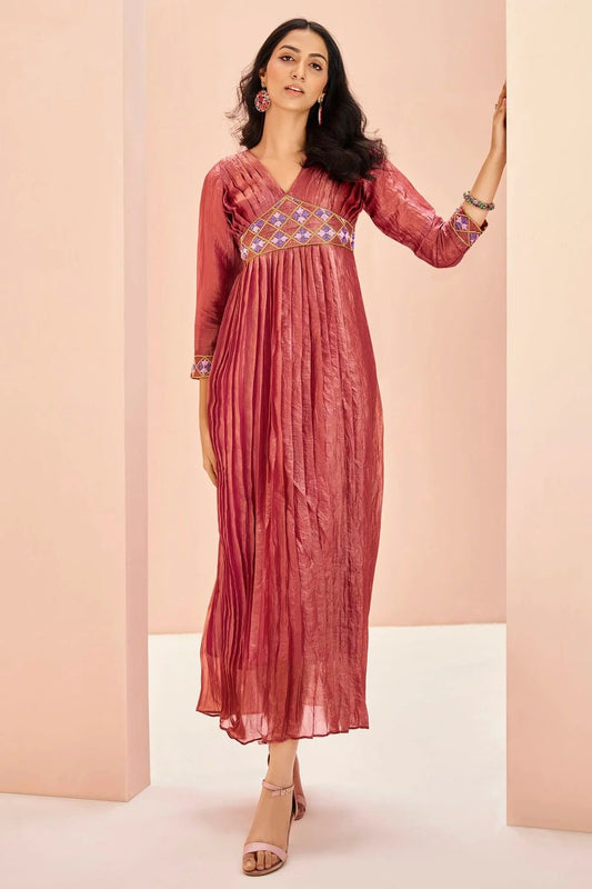 Mauve Colour Organza Indo Western Dress TP1080923