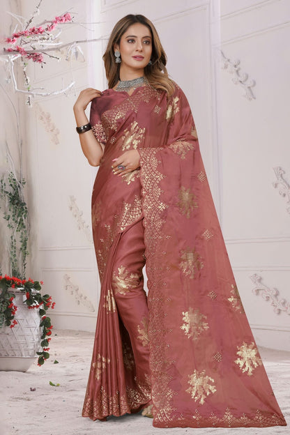 Mauve Colour Organza Silk Designer Saree LC1121457