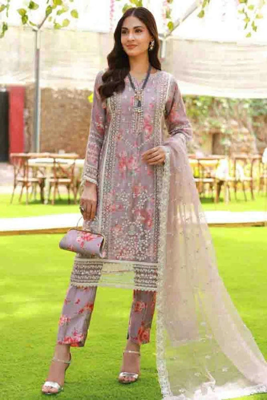 Mauve Colour Organza Silk Pakistani Suit SM1140898