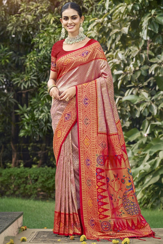 Mauve Colour Silk Woven Work Traditional Saree SD1102837