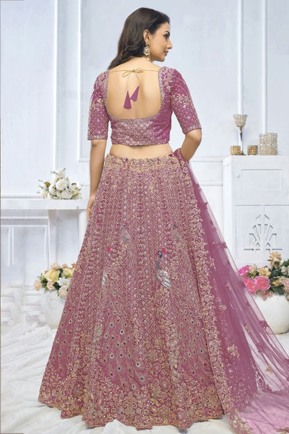 Mauve Colour Soft Net Embroidery Lehenga Choli LC1111368 A