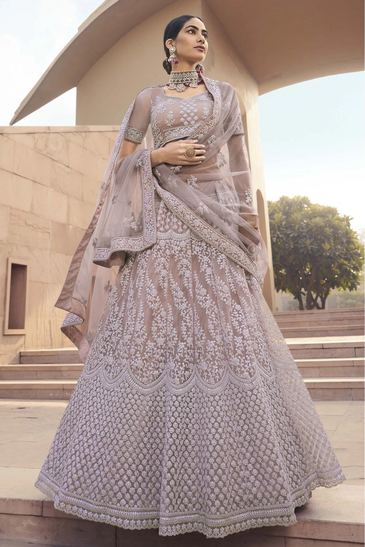 Mauve Colour Soft Net Sequins Work Lehenga Choli LC1080535