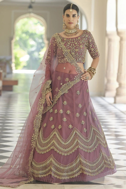 Mauve Colour Soft Net Sequins Work Lehenga Choli LC1080583