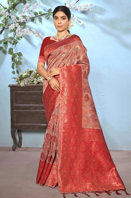 Mauve Colour Woven Work Cotton Saree SD1101376