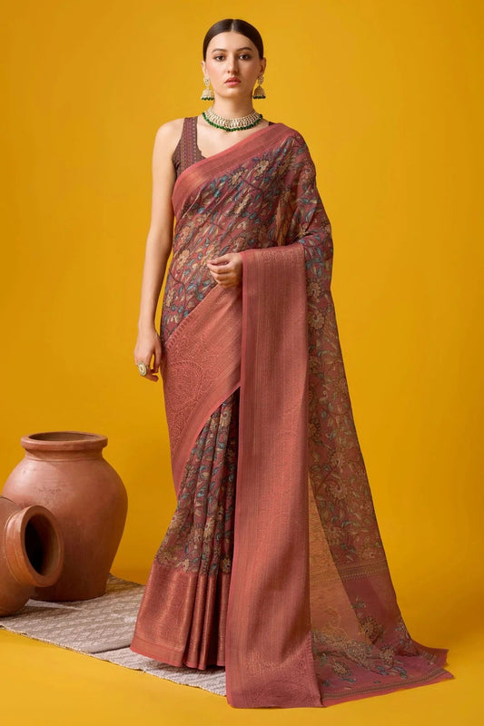 Mauve Colour Woven Work Cotton Saree SD1102112