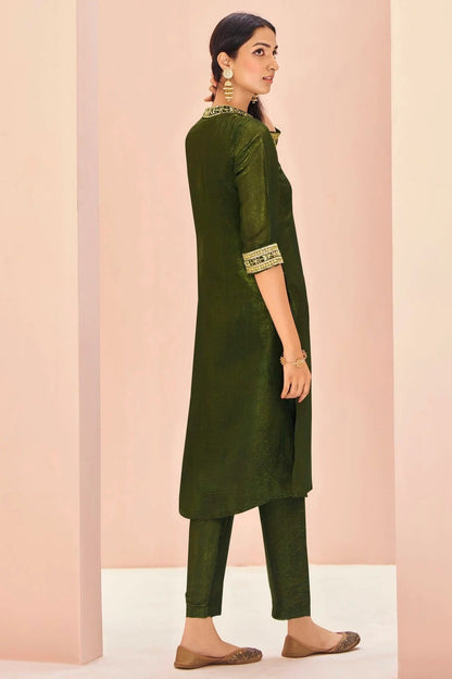 Mehendi Green Colour Organza Top and Bottom TP1080927 B