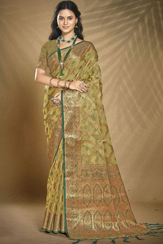 Mehendi Green Colour Organza Traditional Saree SD1102615