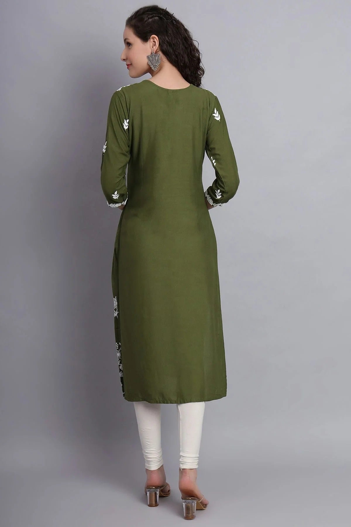Mehendi Green Colour Rayon Kurti KR1111149 A