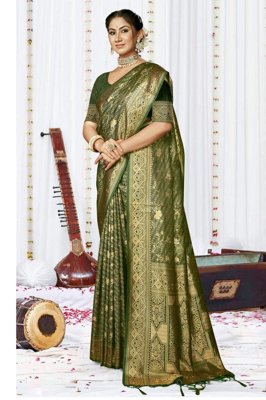 Mehendi Green Colour Satin Silk Traditional Saree SD1102448