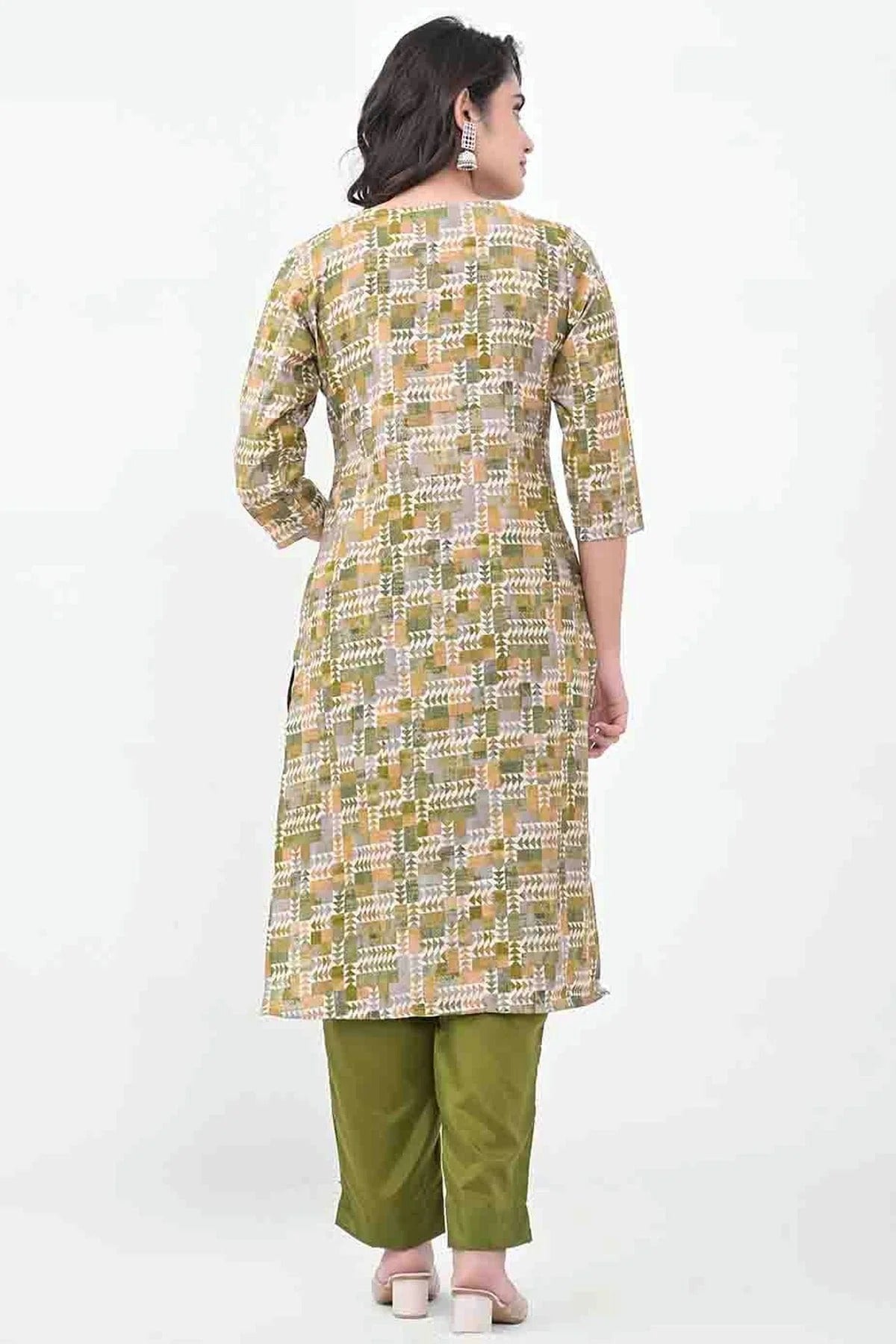 Mehendi Green Colour Silk Stitched Pant Style Suit SS1140731 A