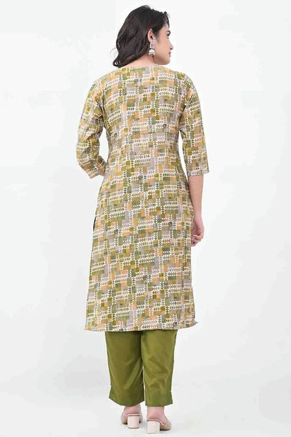 Mehendi Green Colour Silk Stitched Pant Style Suit SS1140731 A