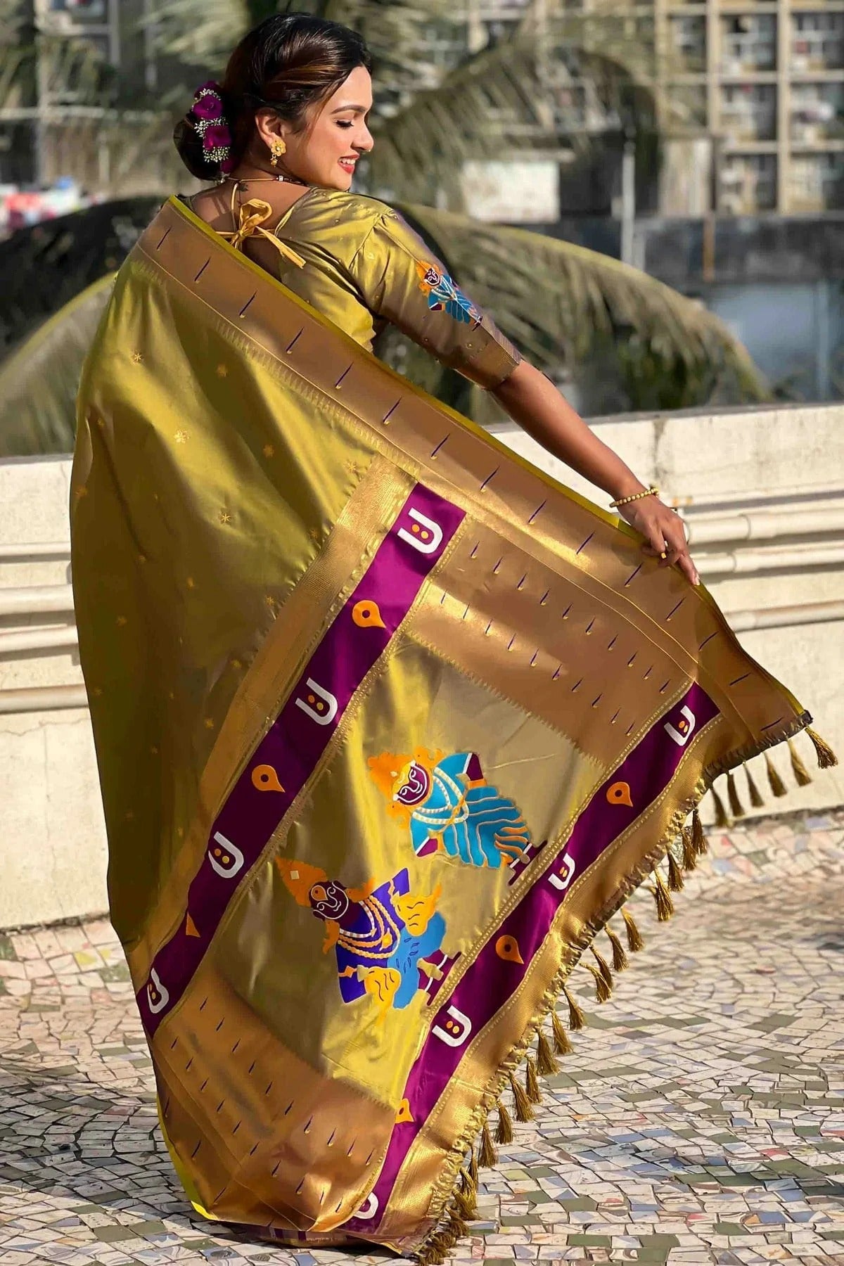 Mehendi Green Colour Soft Silk Traditional Saree SD1113015 A