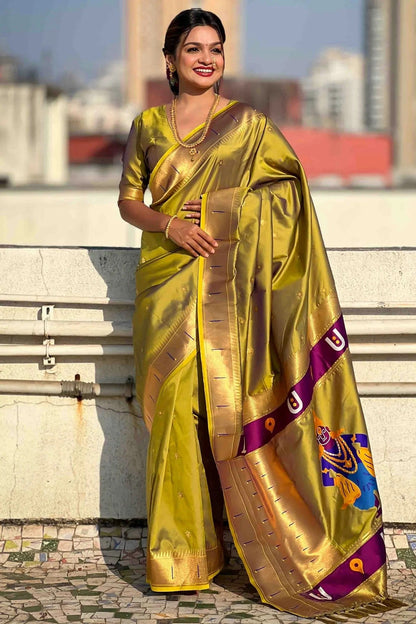 Mehendi Green Colour Soft Silk Traditional Saree SD1113015
