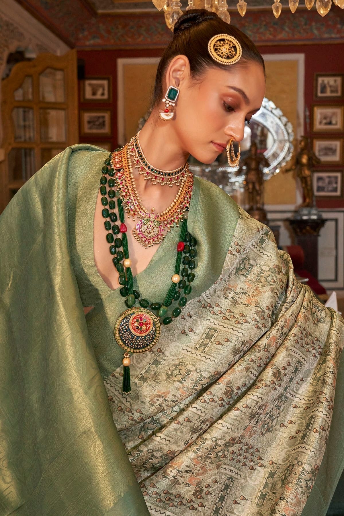 Mehendi Green Colour Tusser Silk Traditional Saree SD1290183 A