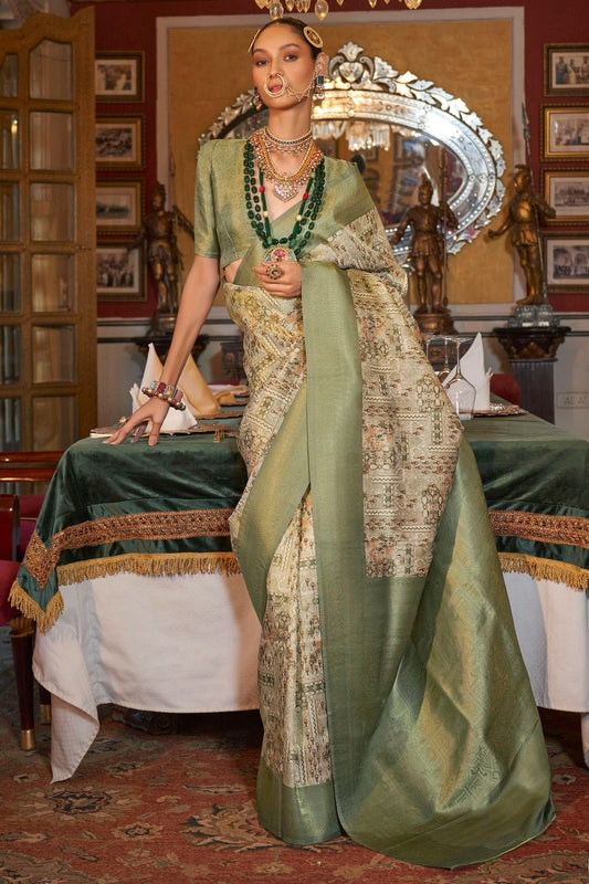 Mehendi Green Colour Tusser Silk Traditional Saree SD1290183