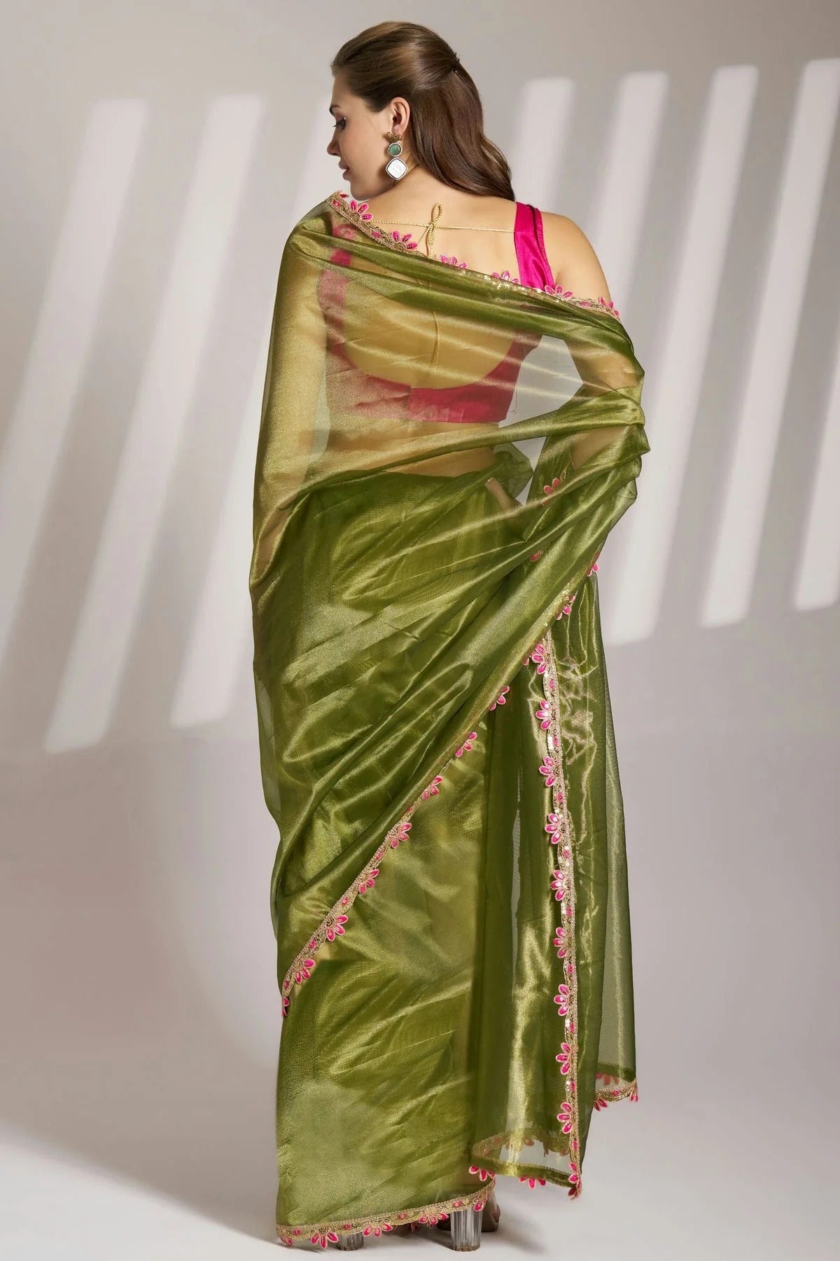 Mehendi Green Colour Twill Net Saree SD1112731 A