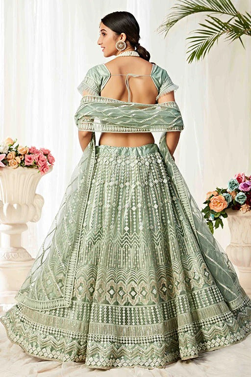 Mint Green Colour Net Designer Lehenga Choli LC1240013 A