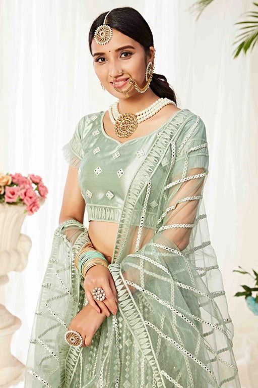 Mint Green Colour Net Designer Lehenga Choli LC1240013 B