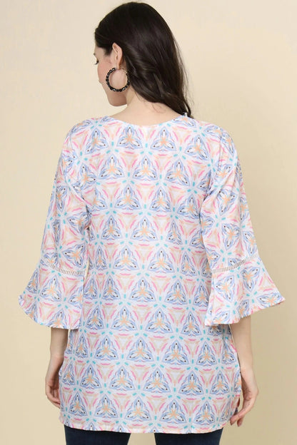 Multi Colour Cotton Printed Work Readymade Top TP1110792 A