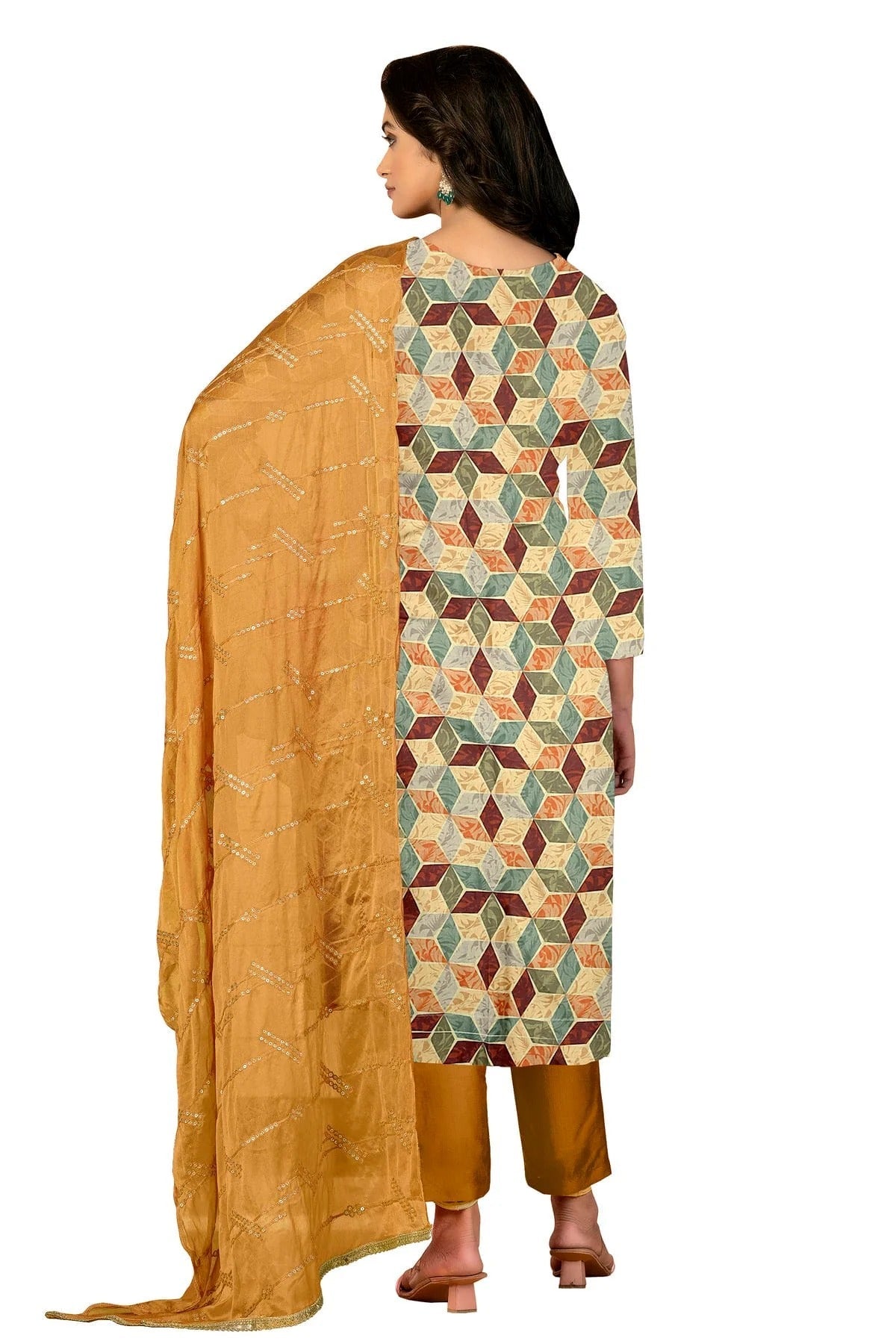 Multi Colour Unstitched Cambric Cotton Fabric Straight Suit US1161006 A