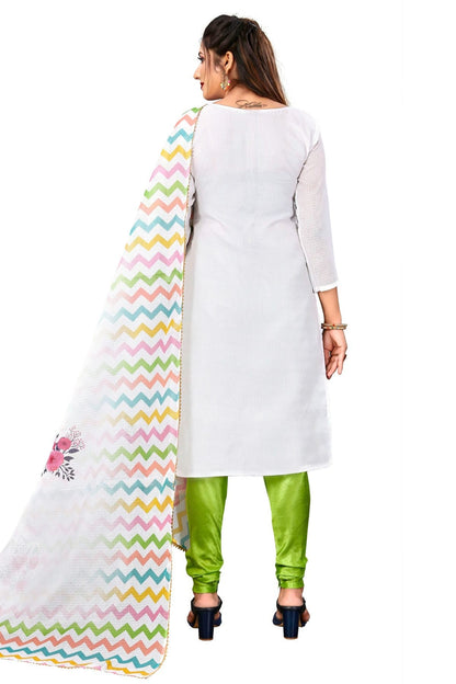 Multi Colour Unstitched Cotton Churidar Suit US1160962 A