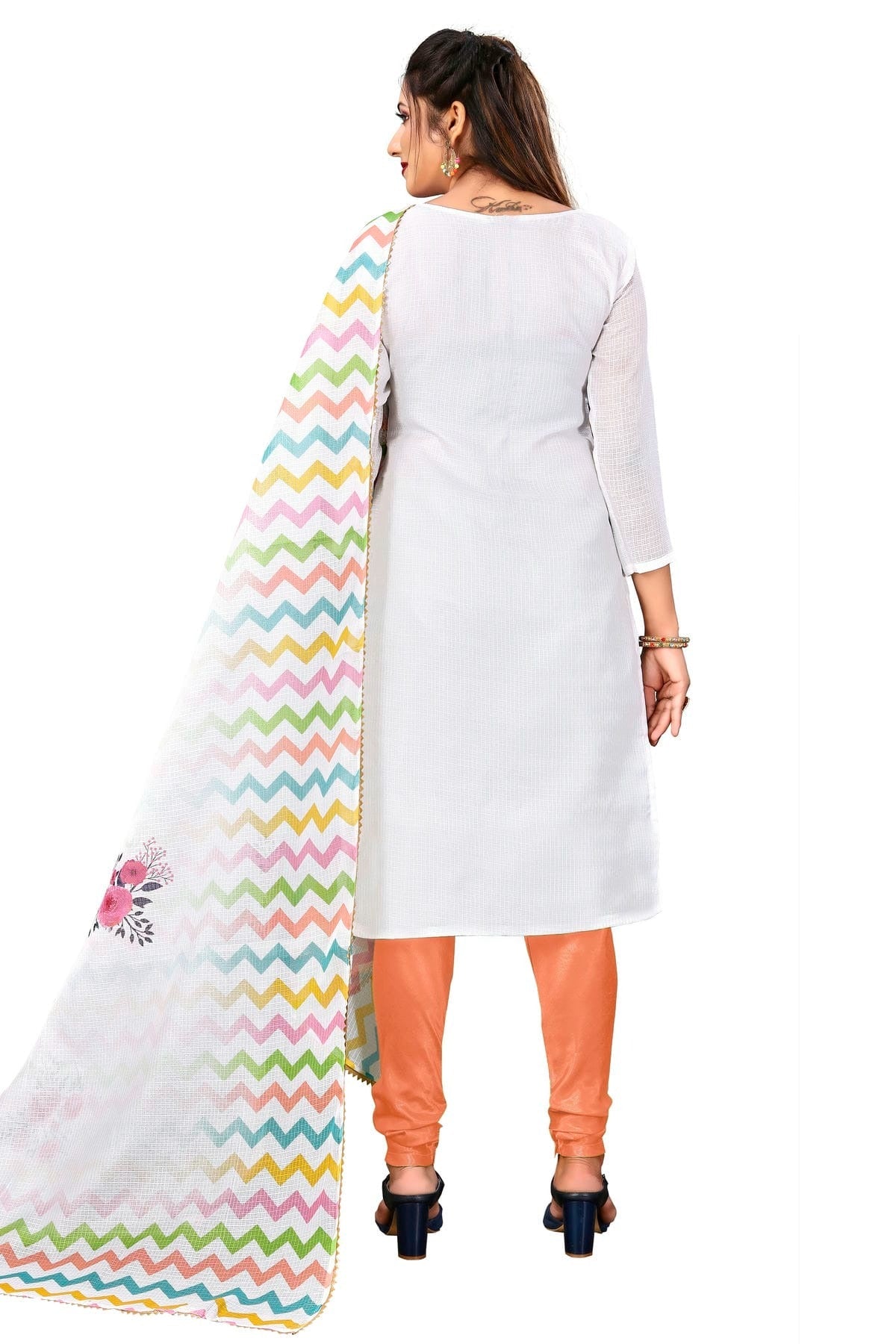 Multi Colour Unstitched Cotton Churidar Suit US1160965 A