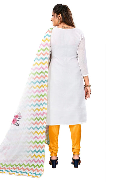 Multi Colour Unstitched Cotton Churidar Suit US1160966 A