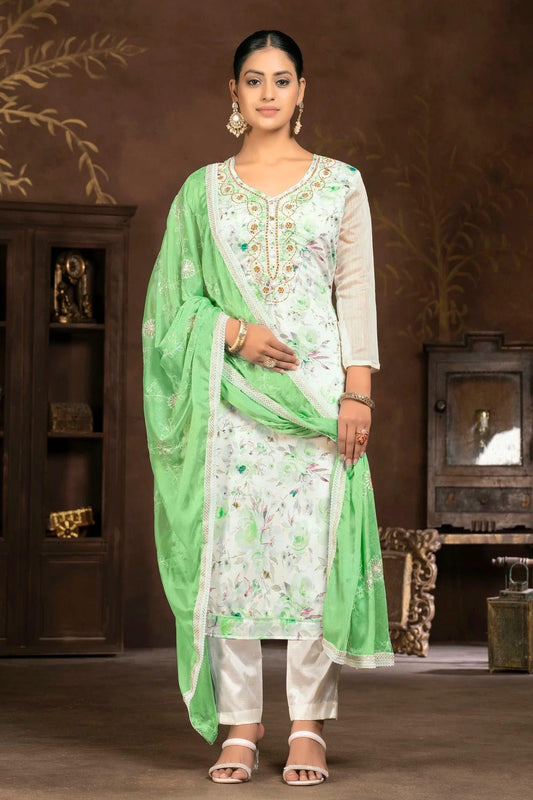 Multi Colour Unstitched Modal Cotton Pant Style Suit US1161238