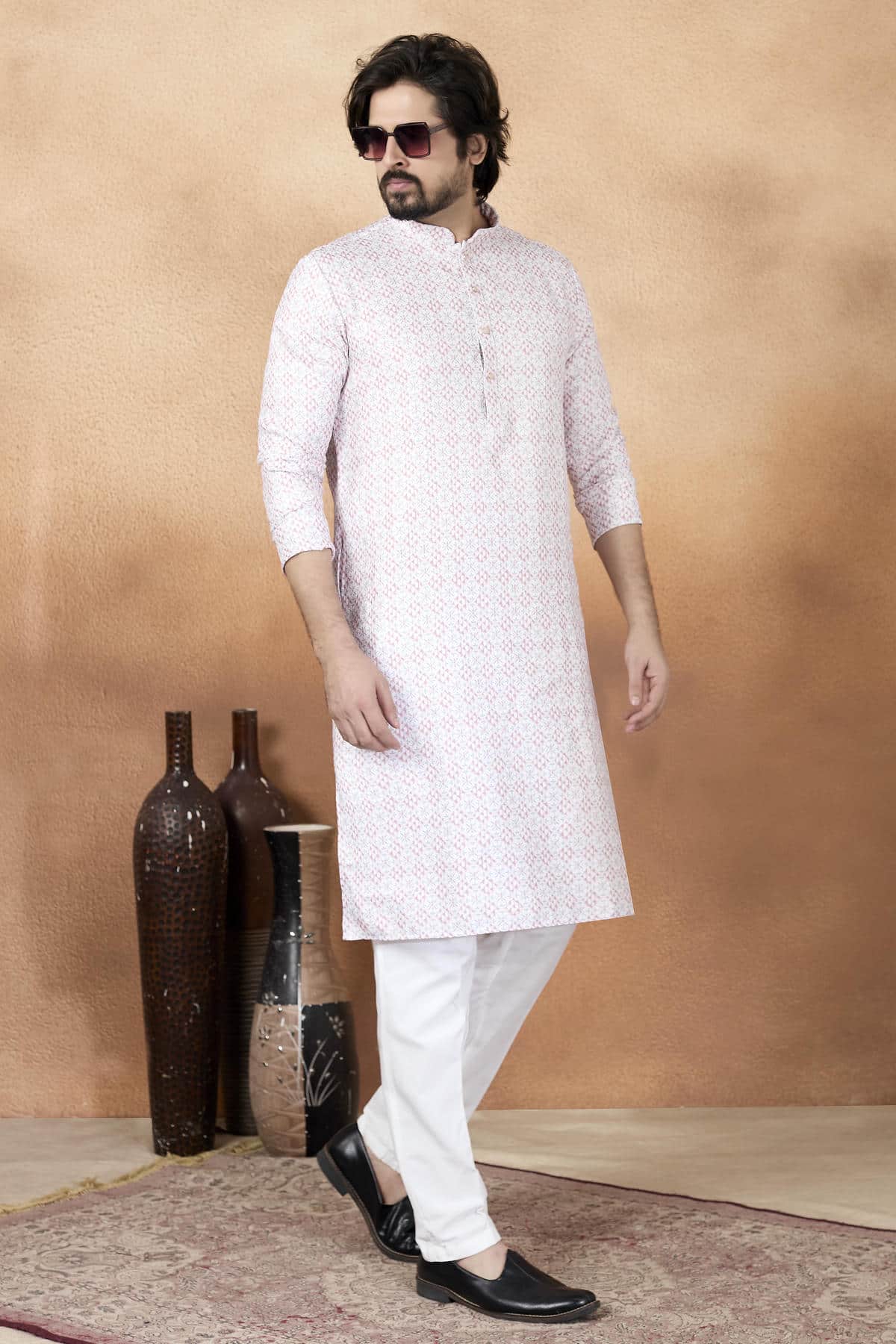 Multicolour Art Silk Digital Print Work Kurta Pajama