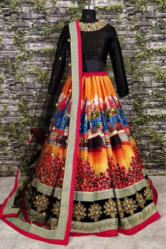 Multicolour Art Silk Lehenga Choli LC1010014 A