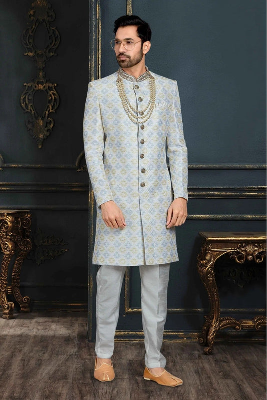 Multicolour Banarasi Jacquard Sherwani SH1040376