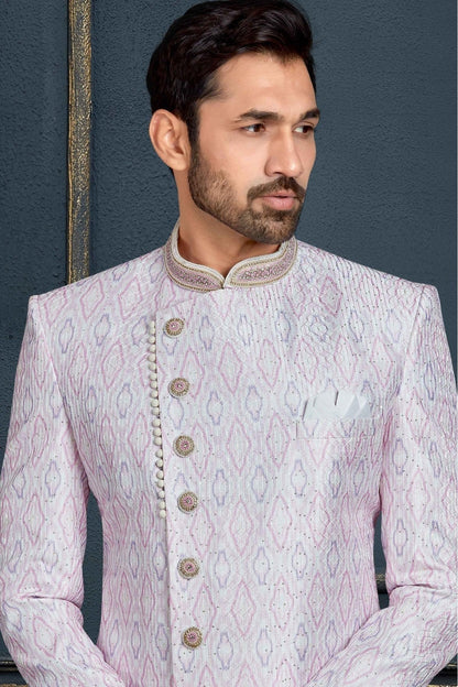 Multicolour Banarasi Jacquard Sherwani SH1040380 A