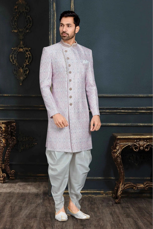 Multicolour Banarasi Jacquard Sherwani SH1040380