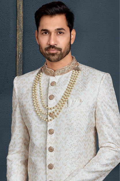 Multicolour Banarasi Jacquard Sherwani SH1040381 A