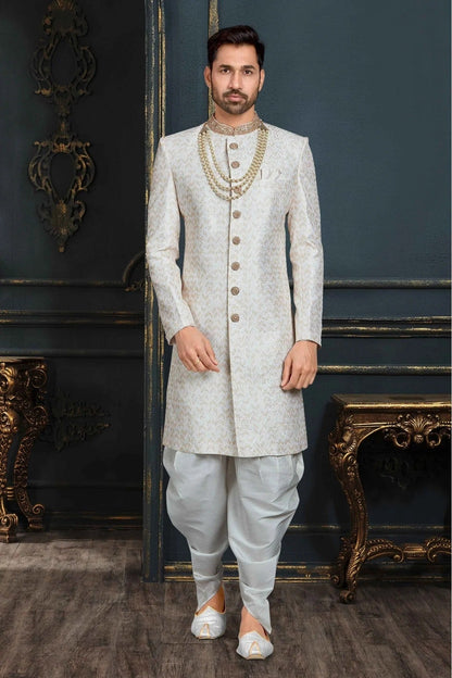 Multicolour Banarasi Jacquard Sherwani SH1040381