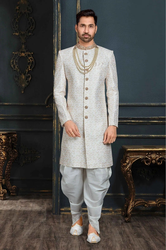 Multicolour Banarasi Jacquard Sherwani SH1040381