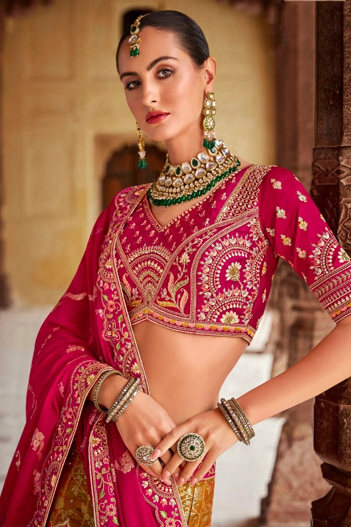 Multicolour Banarasi Silk Bridal Lehenga Choli LC1290098 A