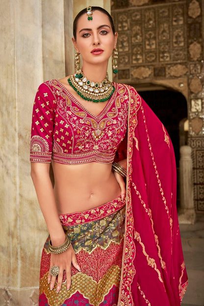 Multicolour Banarasi Silk Bridal Lehenga Choli LC1290099 A