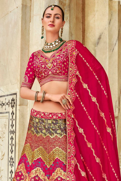 Multicolour Banarasi Silk Bridal Lehenga Choli LC1290099 B