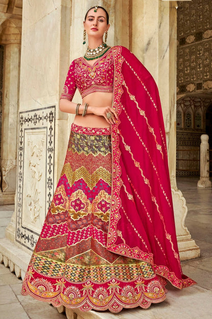 Multicolour Banarasi Silk Bridal Lehenga Choli LC1290099