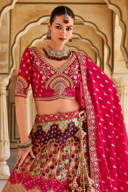 Multicolour Banarasi Silk Bridal Lehenga Choli LC1290104 B