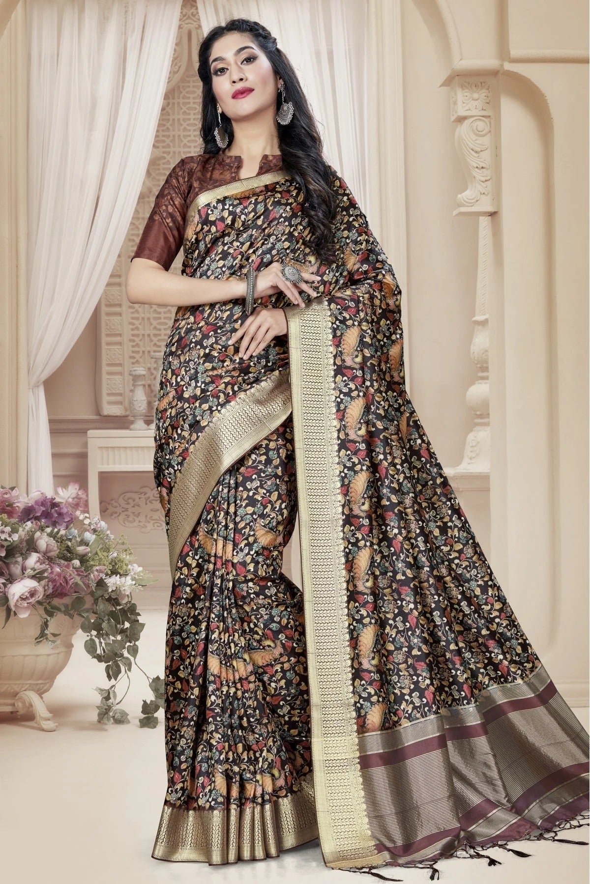 Multicolour Colour Art Silk Digital Print Saree SD1120785