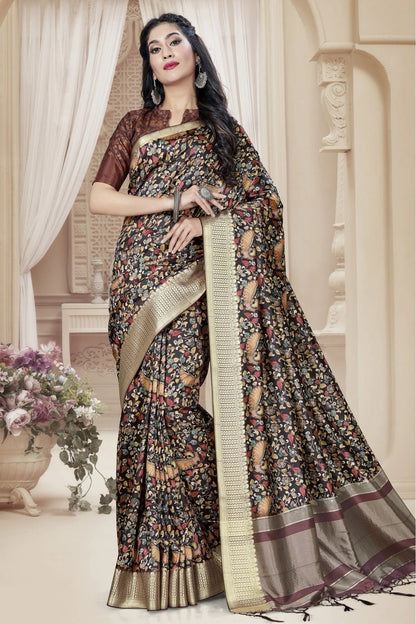 Multicolour Colour Art Silk Digital Print Saree SD1120785