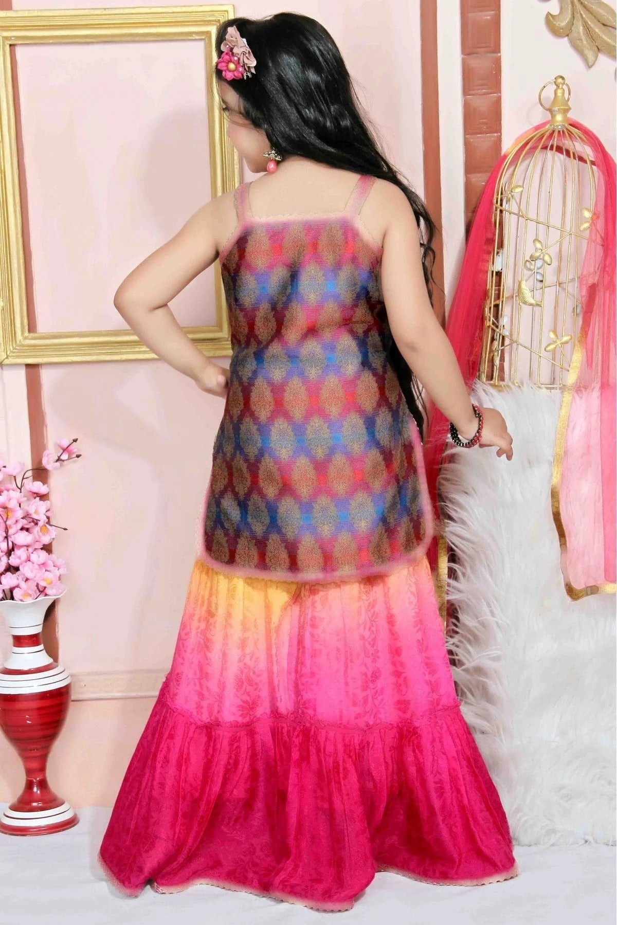 Multicolour Colour Brocade Party Wear Sharara Suit GW1070024 A