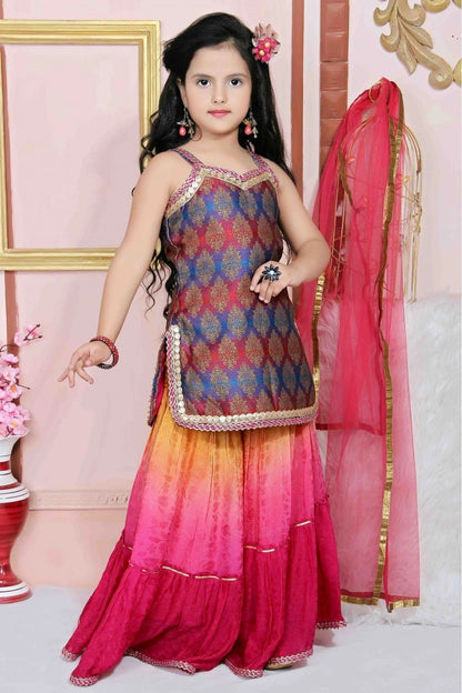 Multicolour Colour Brocade Party Wear Sharara Suit GW1070024