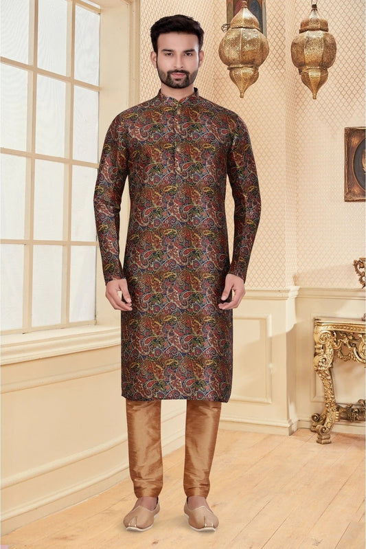 Multicolour Colour Kurta Pajama In Silk Fabric KP1040100